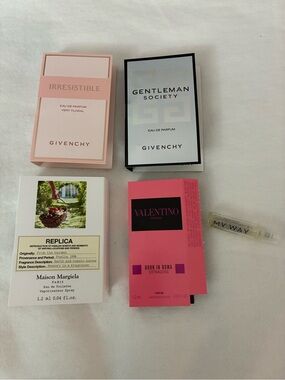 NIP 5 Pk Fragrance Samples Givenchy Armani Maison Margiela Valentino